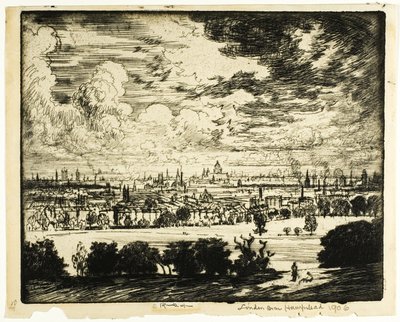 London over Hampstead af Joseph Pennell
