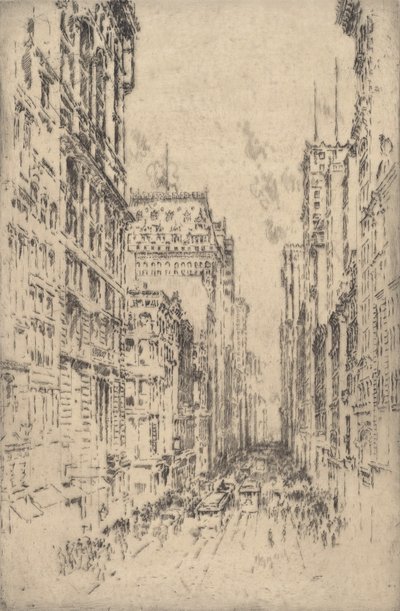 Lower Broadway, 1904. af Joseph Pennell