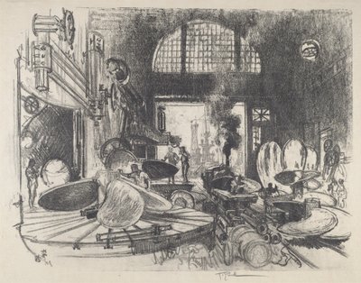 Fremstilling af propelblade, 1917. af Joseph Pennell