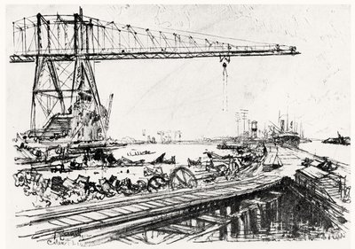 Mount Hope, plade II fra Panamakanalen af Joseph Pennell, 1912 (kul) af Joseph Pennell
