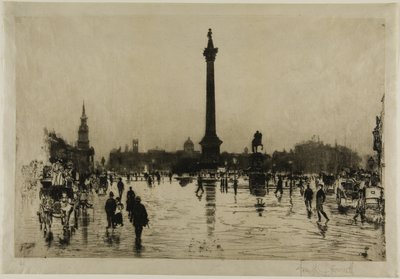 Nelson Monument, Trafalgar Square, London af Joseph Pennell