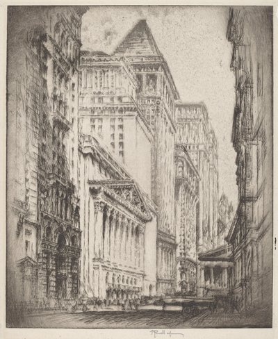 New York Stock Exchange af Joseph Pennell