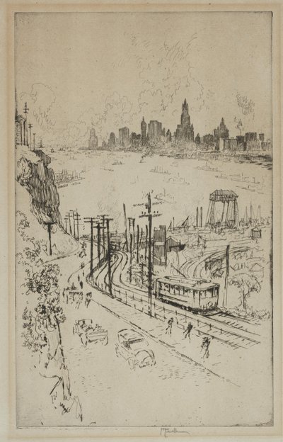 New York, fra New Jersey af Joseph Pennell