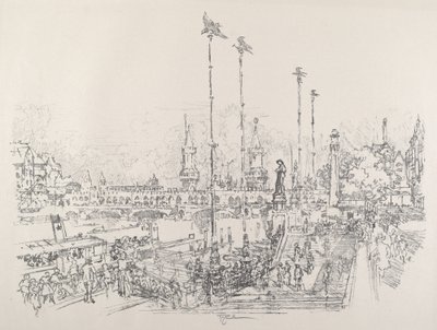 Oberbaum Bridge, Berlin, 1921. af Joseph Pennell