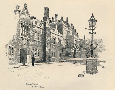 Old Charterhouse: The Masters Court, 1886 af Joseph Pennell