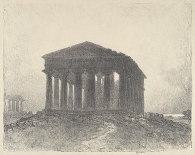 Paestum, Aften, 1913. af Joseph Pennell