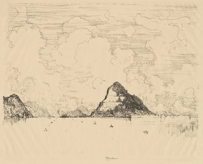 Panama: Indgang til kanalen fra Stillehavet, 1912. af Joseph Pennell