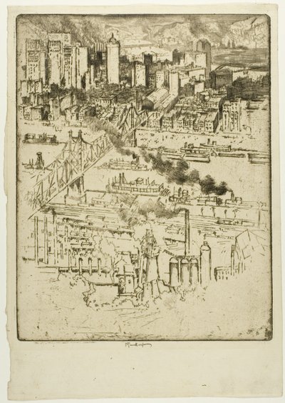 Jernbanestation, Pittsburgh af Joseph Pennell