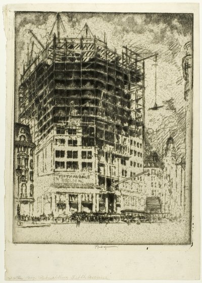 Genopbygning af Fifth Avenue af Joseph Pennell