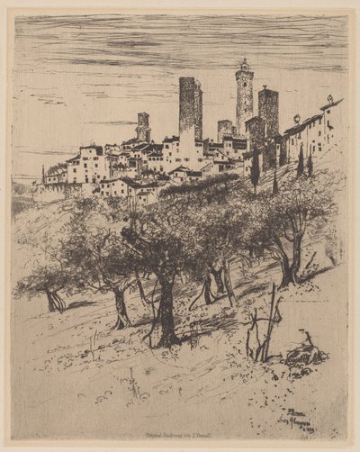 Sankt Gimignano af Joseph Pennell