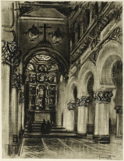 Santa Maria La Blanca, Toledo af Joseph Pennell