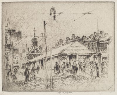 Second Street Market, Philadelphia af Joseph Pennell