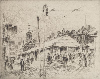 Second Street Market, Philadelphia, 1920. af Joseph Pennell