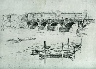 Somerset House, 1928. af Joseph Pennell