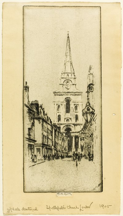 Spitalfields kirke af Joseph Pennell