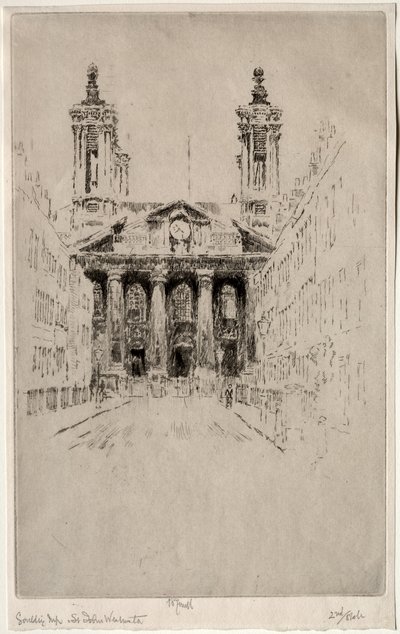 St. Johns, Westminster, 1895. af Joseph Pennell
