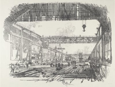 Stålstænger til skaller, 1916. af Joseph Pennell