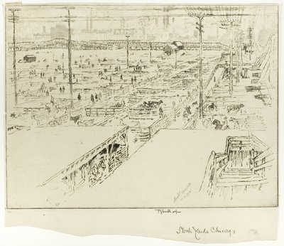 Stock Yards, Chicago af Joseph Pennell