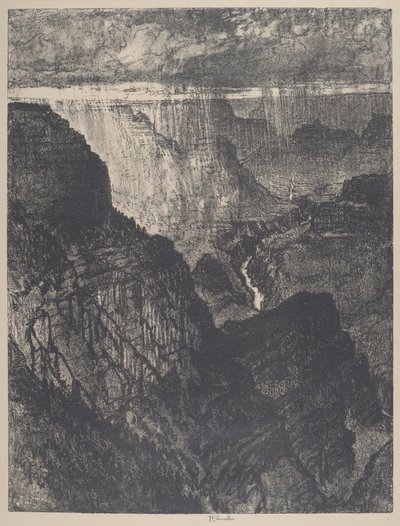 Storm i Grand Canyon af Joseph Pennell