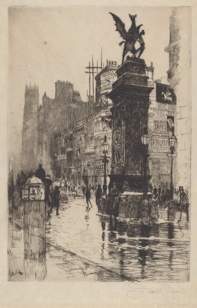 Temple Bar af Joseph Pennell