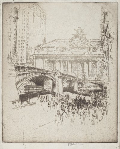 Tilgangen til Grand Central, New York af Joseph Pennell