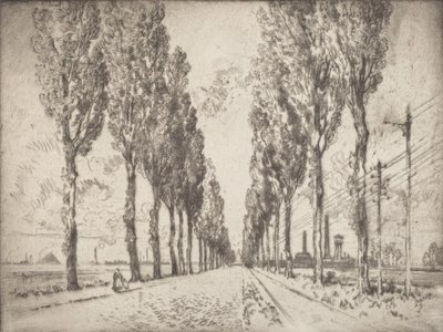 Avenue, Valenciennes, 1910. af Joseph Pennell