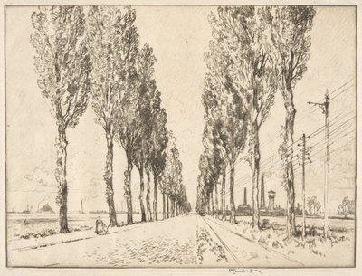 Avenue nær Valenciennes af Joseph Pennell