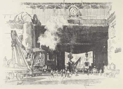 Den store port til den store butik, 1916. af Joseph Pennell