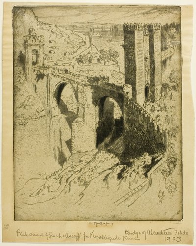Alcantara-broen, Toledo af Joseph Pennell