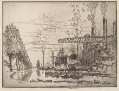 Bruxelles-kanalen, en moderne hobbema af Joseph Pennell