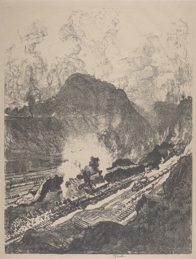 Udskæringen fra Culebra, 1912. af Joseph Pennell