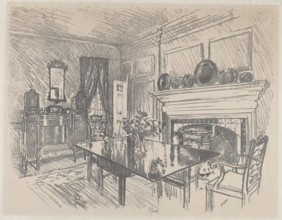 Spisestuen, Stenton af Joseph Pennell