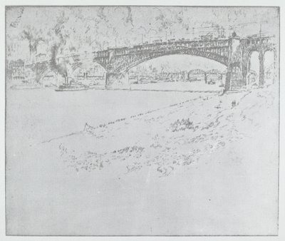 The Eads Bridge, St. Louis [øverst], 1919 eller senere. af Joseph Pennell