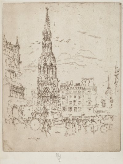 Elinor Cross, foran Charing Cross Railway Station af Joseph Pennell