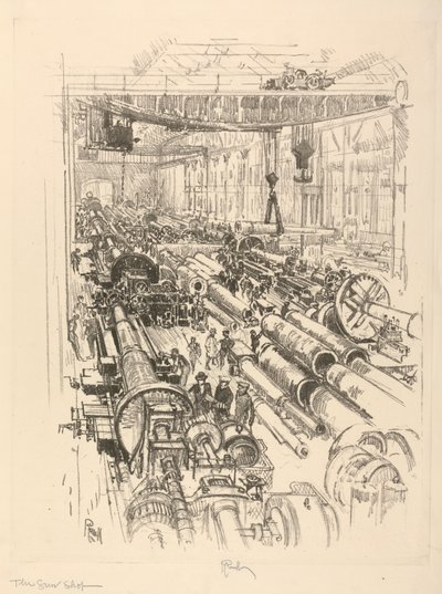 The English War Series: W. 441. The Gun Shop af Joseph Pennell