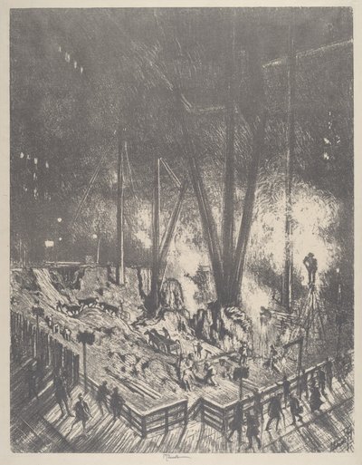 Fundamenterne, bygger en skyskraber af Joseph Pennell