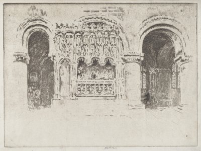 Grundlæggerens grav, Saint Bartholomew den Stores kirke af Joseph Pennell