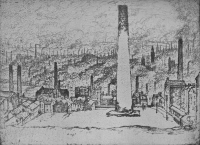 The Great Stack, Bradford, 1909 af Joseph Pennell