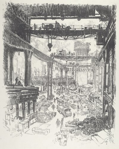 The Great Tower: Pig-Iron, 1916. af Joseph Pennell