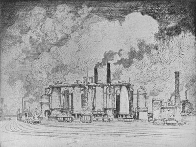 Den store hvide sky, Leeds., c1910 af Joseph Pennell