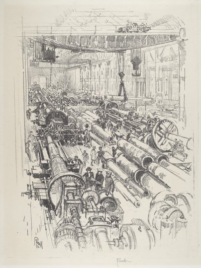 Våbenbutikken, 1916. af Joseph Pennell
