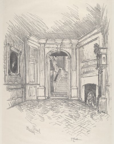The Hall, Stenton, 1912. af Joseph Pennell