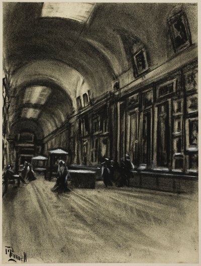 The Long Gallery, Prado af Joseph Pennell