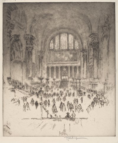 The Marble Hall, Pennsylvania Station, New York af Joseph Pennell