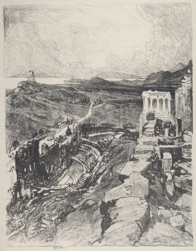 The Odeon, Athen, 1913. af Joseph Pennell