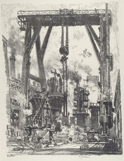 The Old Gun-Pit, 1916. af Joseph Pennell