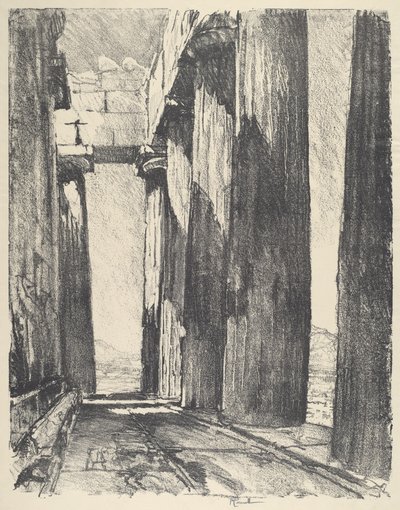 Parthenons portik af Joseph Pennell