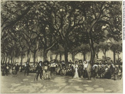 Promenaderne i Madrid af Joseph Pennell