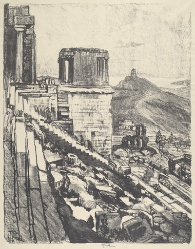 Nikes tempel, Athen af Joseph Pennell