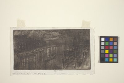 Themsen under broen (ætsning) af Joseph Pennell